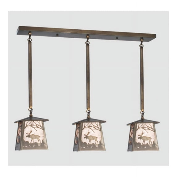 Meyda Tiffany 15663 3 Light 37" Wide Linear Pendant - Copper