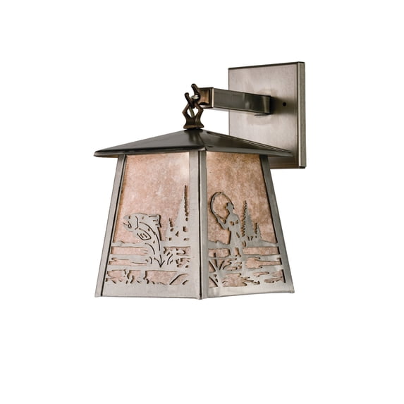 Meyda Tiffany 15684 7.5" W Fly Fishing Creek Hanging Wall Sconce - Silver