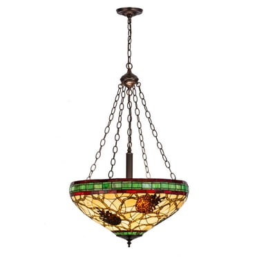 Meyda Tiffany 157147 Pinecone 4 Light 22" Wide Pendant - MultiColor
