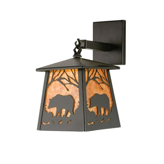 Meyda Tiffany 15732 7.5" W Bear At Dawn Hanging Wall Sconce - Orange