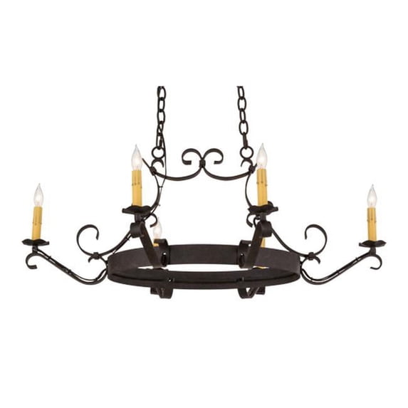Meyda Tiffany 157894 Hand Forged 6 Light 29" Wide Taper Candle Style Chandelier - Custom
