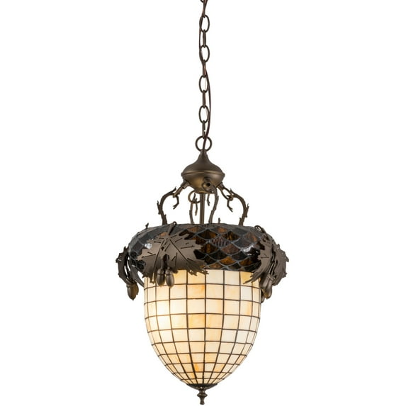 Meyda Tiffany 158682 Greenbriar Oak 2 Light 14" Wide Pendant - Bronze