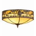 thumbnail image 1 of Meyda Tiffany 160257 Camel 3 Light 16" Wide Flush Mount Bowl Ceiling Fixture - Brass, 1 of 7