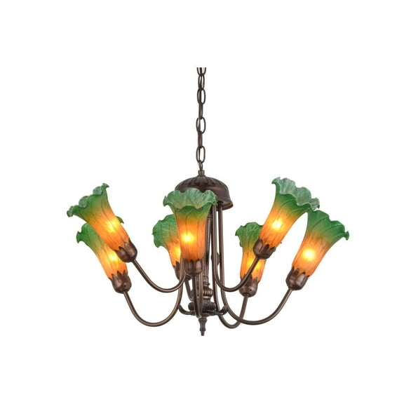 Meyda Tiffany 160614 Amber Tiffany 7 Light 17" Wide Chandelier - MultiColor