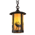 thumbnail image 1 of Meyda Tiffany 160626 Lone Elk 8" Wide Mini Pendant - Brown, 1 of 7