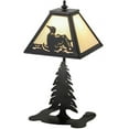 thumbnail image 1 of Meyda Tiffany 160845 Loon 15" Tall Buffet Table Lamp - Black / Carmel Onyx, 1 of 7