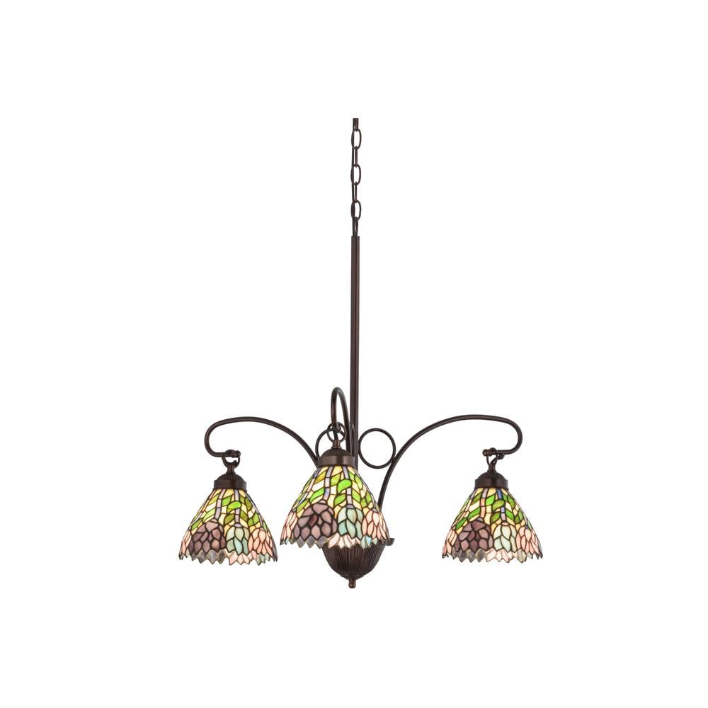 Wisteria Inspired 3-Light Chandelier in Mahogany Bronze Finish