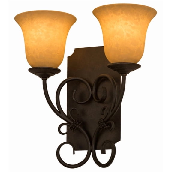 Meyda Tiffany 162462 Thierry 2 Light 14" Tall Wall Sconce - Chestnut