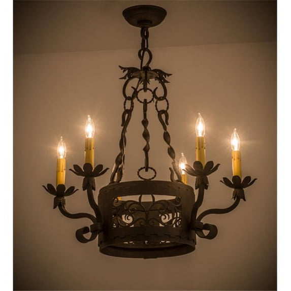 Meyda Tiffany 162507 Dragone 6 Light 24" Wide Taper Candle Style Chandelier