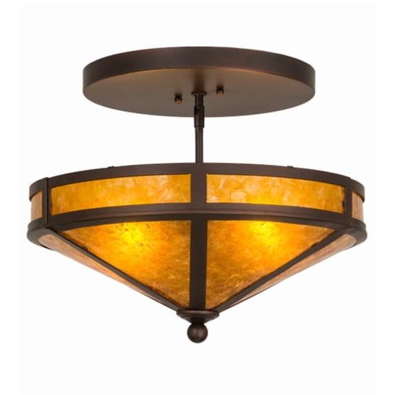 Meyda Tiffany 163106 Craftsman Prime 2 Light 16" Wide Semi-Flush Ceiling Fixture -