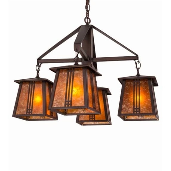 Meyda Tiffany 163118 Prairie Loft 4 Light 28" Wide Chandelier - MultiColor