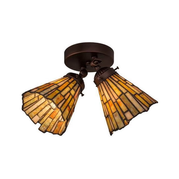 Meyda Tiffany 163434 Delta 2 Light 10" Wide Semi-Flush Ceiling Fixture - MultiColor