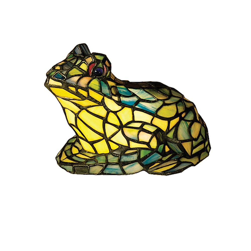 Multicolor Frog Tiffany Stained Glass Accent Lamp with 1-Light