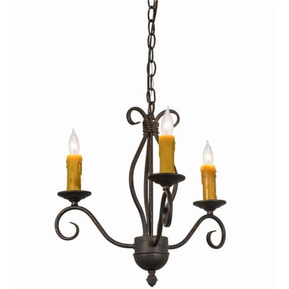 Meyda Tiffany 164383 Sienna 3 Light 18" Wide Taper Candle Multi Light Pendant