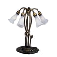 thumbnail image 1 of Meyda Tiffany 16545 Stained Glass / Tiffany Table Lamp From The Lilies Collection - White, 1 of 7