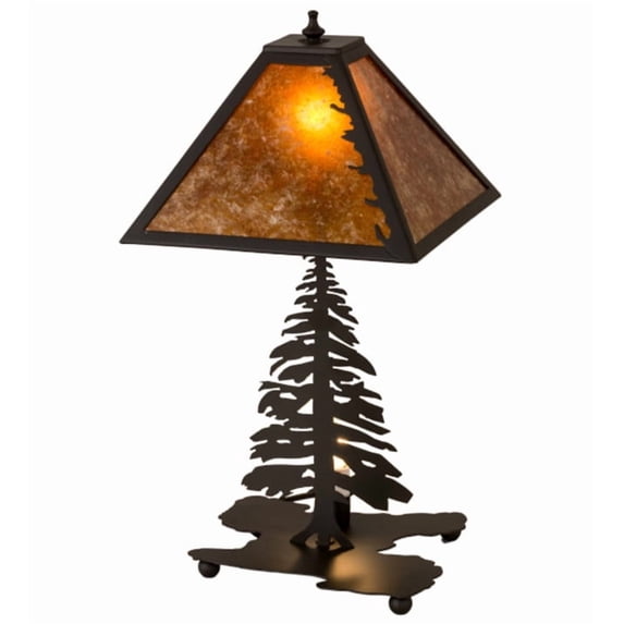Meyda Tiffany 165588 Leaf Edge 21" Tall Buffet Table Lamp - Bronze