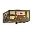 thumbnail image 1 of Meyda Tiffany 16588 Bear At Lake 2 Light 15" Wide Semi-Flush Square Ceiling Fixture -, 1 of 4