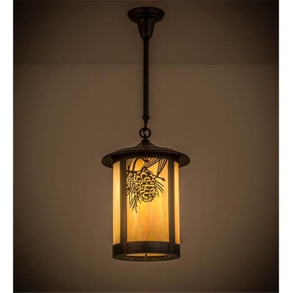 Meyda Tiffany 166028 Winter Pine 12" Wide Pendant - Brown