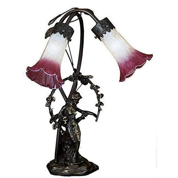 Meyda Tiffany - 16697 - Two Light Table Lamp - Trellis Girl - Pink/White-46pack