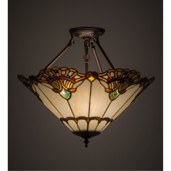 Meyda Tiffany 167056 Shell with Jewels Inverted Pendant Light Fixture, 20" Width
