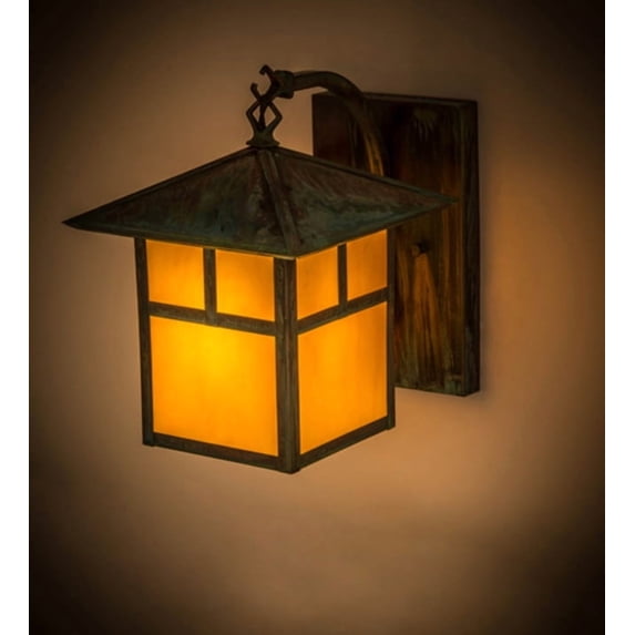 Meyda Tiffany 167898 Seneca 13" Tall Wall Sconce - Verdi Copper