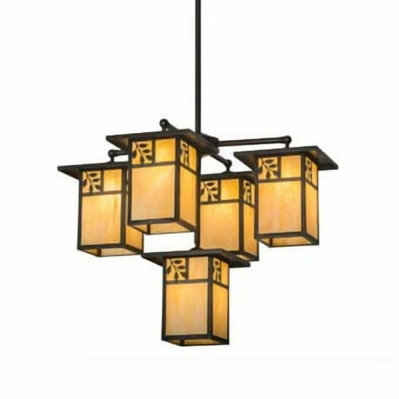 Meyda Tiffany 169150 Hyde Park 5 Light 32" Wide Chandelier - Brown