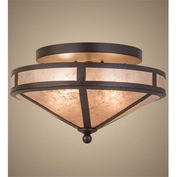 Meyda Tiffany 169160 Craftsman Prime 2 Light 16" Wide Semi-Flush Ceiling Fixture -