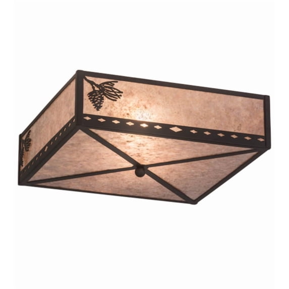 Meyda Tiffany 171415 Balsam Pine 2 Light 26" Wide Semi-Flush Square Ceiling Fixture -