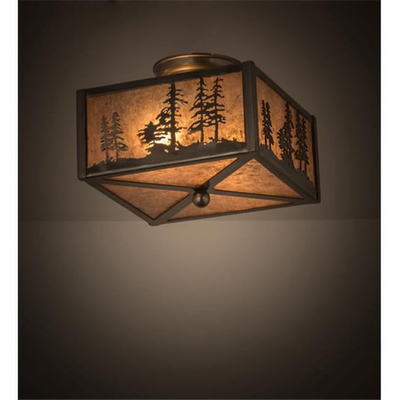 Meyda Tiffany 171626 Tall Pines 2 Light 15" Wide Semi-Flush Square Ceiling Fixture -