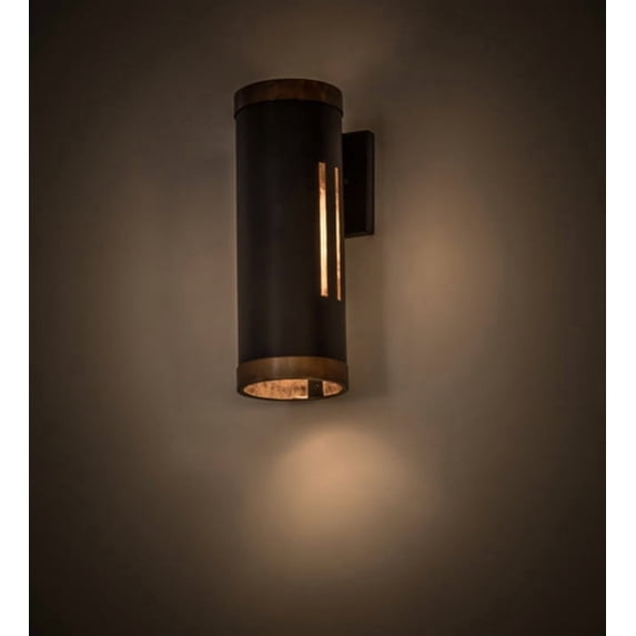 Meyda Tiffany 171933 Cilindro 14" Tall Wall Sconce - Solar Black