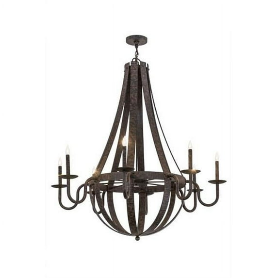 Meyda Tiffany 172321 Barrel Stave Metallo 8 Light 48" Wide Taper Candle Empire Chandelier