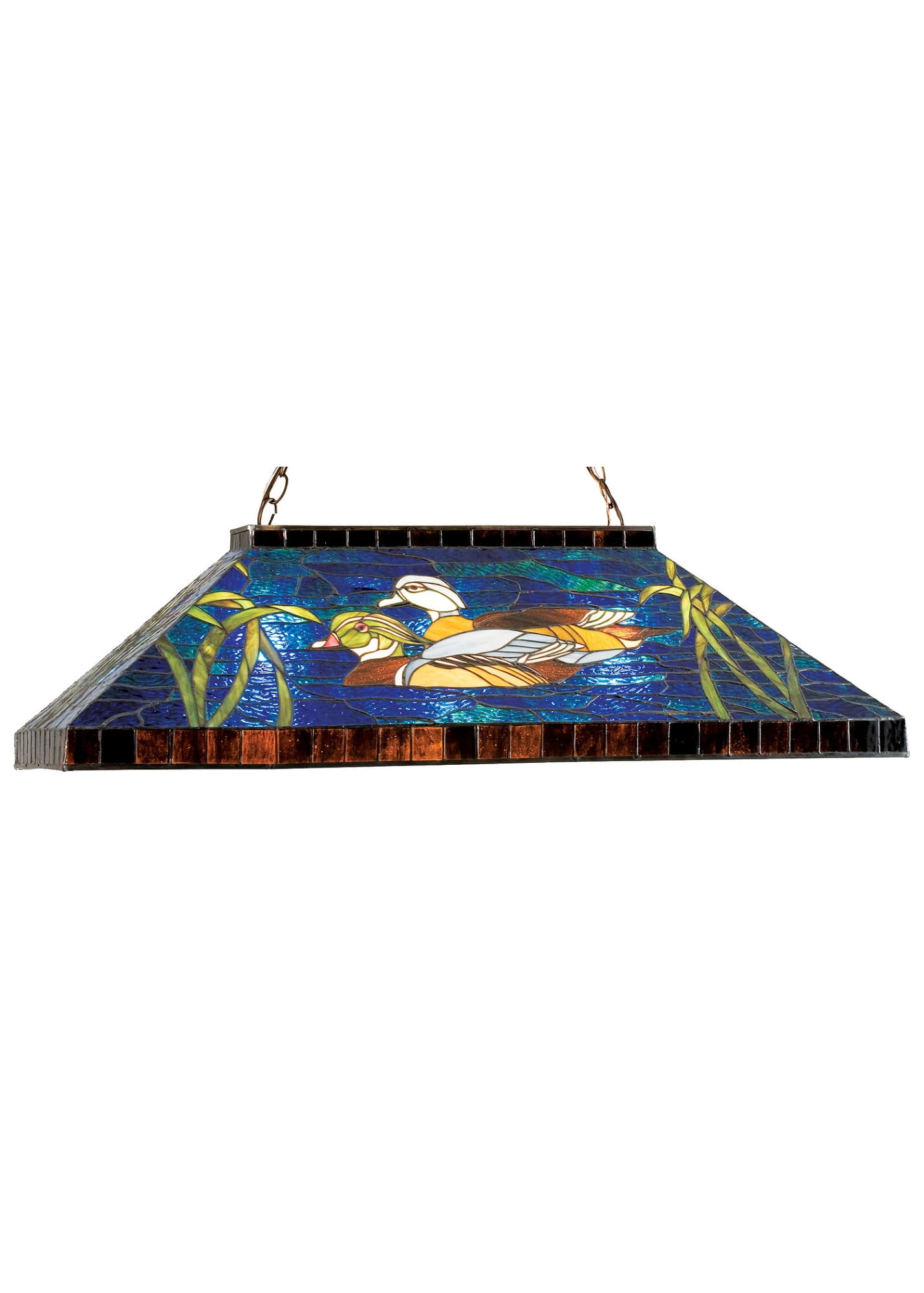 Mahogany Bronze Stained Glass Island Pendant Light