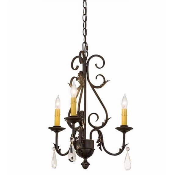 Meyda Tiffany 173174 French Elegance 3 Light 18" Wide Taper Candle Multi Light Pendant -