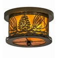 thumbnail image 1 of Meyda Tiffany 173198 Mountain Pine 2 Light 11" Wide Flush Mount Drum Ceiling Fixture -, 1 of 7