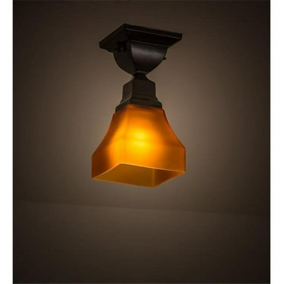 Meyda Tiffany - 173750 - One Light Flushmount - Bungalow - Timeless Bronze