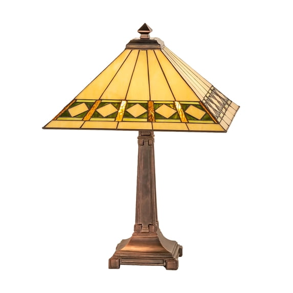 24" High Diamond Band Mission Table Lamp