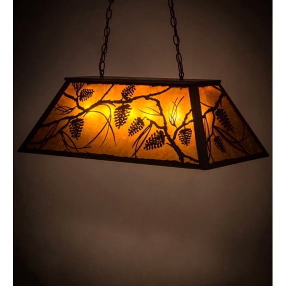 Meyda Tiffany 173949 Whispering Pines 6 Light 33" Wide Linear Pendant - MultiColor