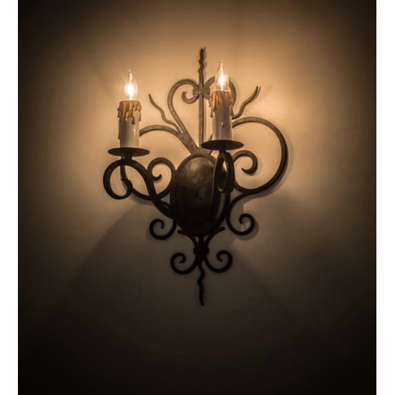 Meyda Tiffany 174332 Kenneth 2 Light 21" Tall Wall Sconce - Smoke