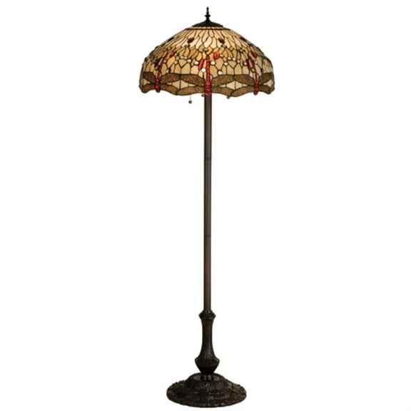 Meyda Tiffany 17473 63" High Hanging Head Dragonfly Floor Lamp