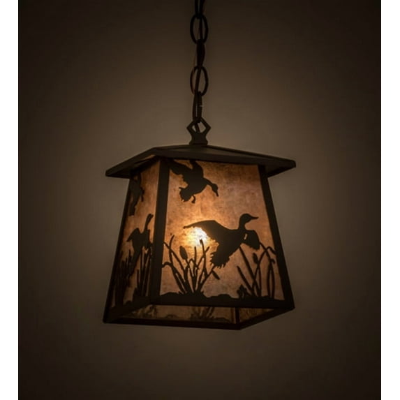Meyda Tiffany 175699 Ducks In Flight 10" Wide Pendant - Bronze