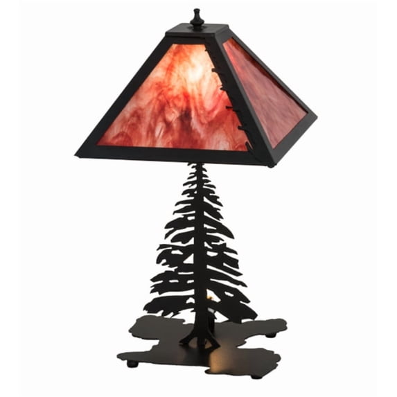 Meyda Tiffany 175751 Leaf Edge Tall Pines 22" Tall Buffet Table Lamp - Bronze