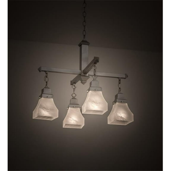Meyda 175992 24 in. Bungalow 4 Light Chandelier, Nickel P & C