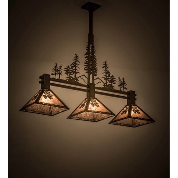 Meyda Tiffany 177349 Tall Pines 3 Light 46" Wide Linear Pendant - Copper