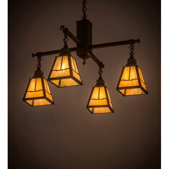 Meyda Tiffany 181230 Valley View Mission 4 Light 30" Wide Pendant - Brass
