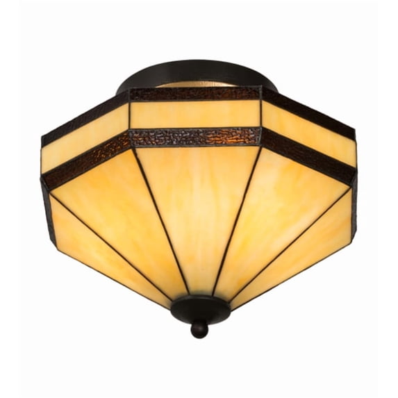 Meyda Tiffany 182677 Topridge 3 Light 14" Wide Semi-Flush Ceiling Fixture - Bronze