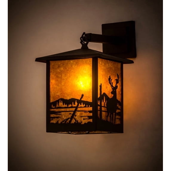 Meyda Tiffany 183603 Seneca Deer Creek 16" Tall Wall Sconce - Black