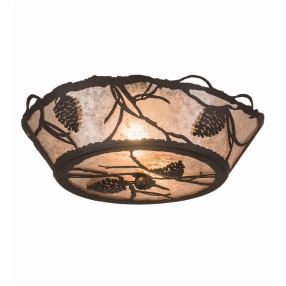 Meyda Tiffany 186234 Whispering Pines 2 Light 6-1/4" Tall Semi-Flush Ceiling Fixture -