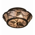 thumbnail image 1 of Meyda Tiffany 186439 Whispering Pines 2 Light 8" Tall Semi-Flush Ceiling Fixture - Bronze, 1 of 7