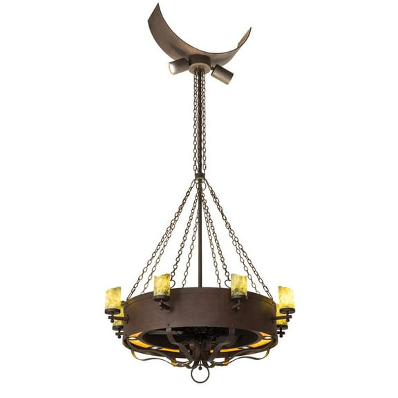 Meyda Tiffany 18677 36" L Ribbed 2 Light Island Hardware - MultiColor