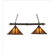 2 Light Island Pendant Mahogany Bronze Finish Mica Glass